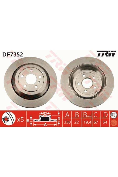 Df7352 Fren Diski Arka ürün görseli 1
