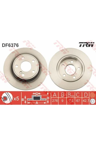 Fren Dıskı Arka Mercedes A Serısı W716 Serısı ürün görseli 1