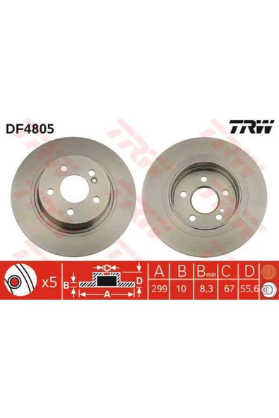 Fren Diski Arka Mercedes W204 07 W212 09 Düz 300mm ürün görseli 1