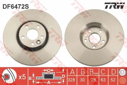 Trw Df6472s Ön Fren Disk Aynası Volvo Xc60 08- 31277342 ürün görseli 1