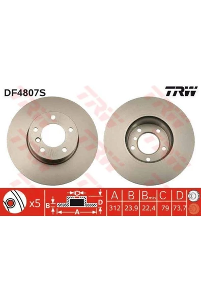 Fren Dıskı Ön Bmw 3 E90 E91 Havalı 312mm ürün görseli 1