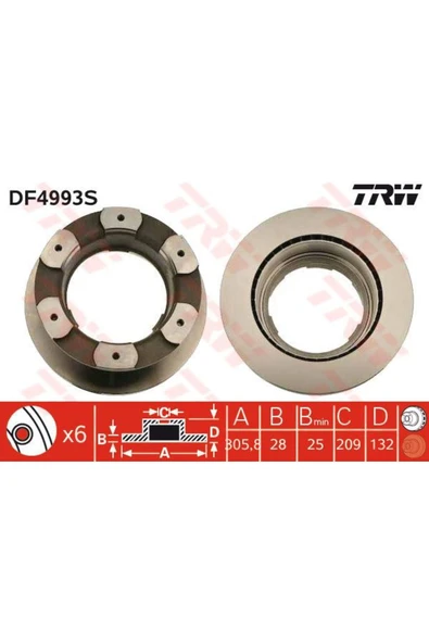 DF4993S FREN DİSKİ ARKA HAVALI DAILY III 05-06- TASIMA KAPASI ürün görseli 1