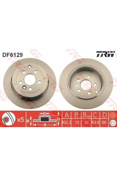 Df6133s Fren Diski Ön Golf Vıı 12- Tiguan / A3 / Octavia 13- Havalı ürün görseli 1