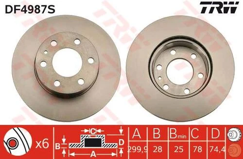 Trw Df4987s Ön Fren Disk Aynası Havalı Daily Iı 09 02-daily Iıı 05 06- 2996131 ürün görseli 1