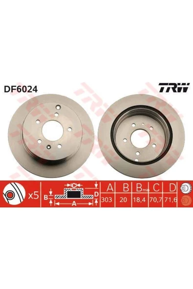 Fren Dıskı Arka Antara 06- / Captıva 06- Havalı 303mm ürün görseli 1