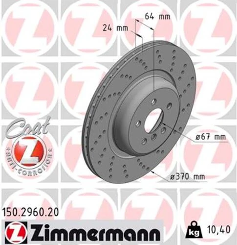 Zimmermann 150.2960.20 Fren Diski Havalı Delikli Arka Sağ Bmw G30 G32 G11 34216878180 ürün görseli 1