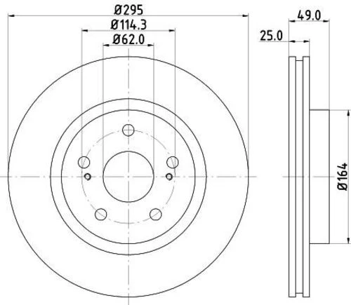 YAVUZSAN 32440 Ön Fren Diski Grand Vitara 05-12 1,6-2,0-1,9D (294,5×25×5Dl) Havalı Ad. ürün görseli 1
