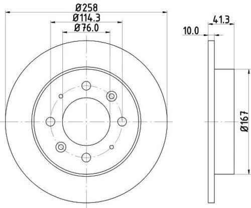 Yavuzsan 18441 Arka Fren Diski Cerato 04-258mm Havasız 58411-2f100 ürün görseli 1