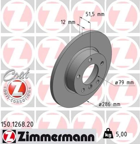 Zimmermann 150.1268.20 Fren Diski Ön Bmw E36 91 98 Z3 95 03 34116757751 ürün görseli 1