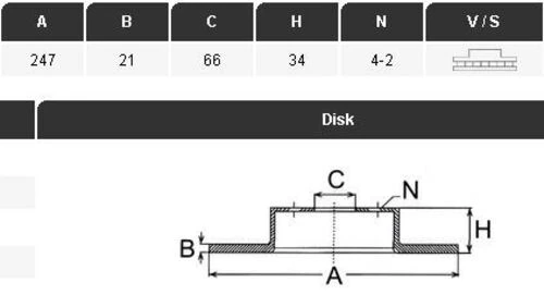 YAVUZSAN 28049 Fren Diski P106 91-02P206 98-P306 93-01P205Xsarasaxo 96-Ax 91-Zx 91-(247,5×20,4×4Dl)Ön Hav.Ad ürün görseli 1