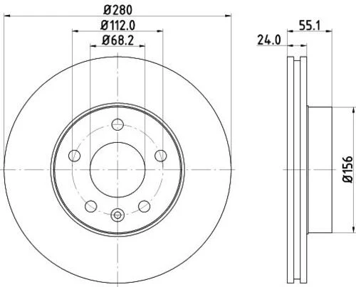 Yavuzsan 36096 Ön Fren Diski T4 90-03 1.9d-td-2.4d-2.5tdı 280 24 X5dl Havalı Adet ürün görseli 1