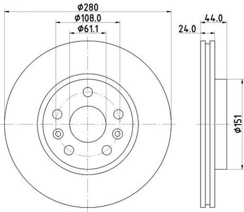 YAVUZSAN 30180 Ön Fren Diski Megane II 2,0DCI 05-09 280×24*Dl Havalı ürün görseli 1