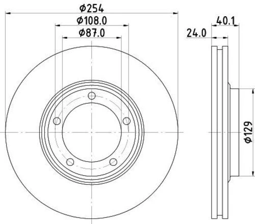 YAVUZSAN 16048 Fren Diski Ön Starex Em 97-02 / L300 94- 254×24×87 5 Bijon ürün görseli 1