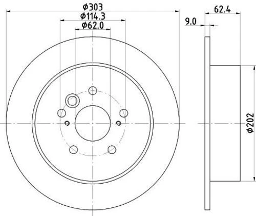 Yavuzsan 34749 Arka Fren Diski Rav4 00-05 Xa2-1.8vvtı 2.0d-4d 4wd 2.0vvtı 4wd Chery Tiggo 07-303x3 42431-42040 ürün görseli 1