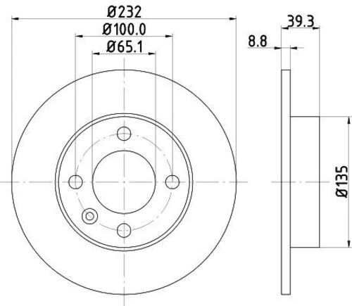 YAVUZSAN 36198 Arka Fren Diski Polo 98-02Ibiza 93-02Cordoba 96-02 (232×8,94Dl) ürün görseli 1
