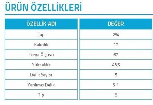 YAVUZSAN 24202 Fren Diski Mercedes W202 Ön (284×12×44-5Dl) ürün görseli 1