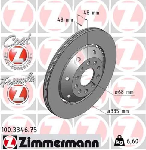 Zimmermann 100.3346.75 Fren Diski Arka Sağ Audi A6 02-05 4b3615602 ürün görseli 1