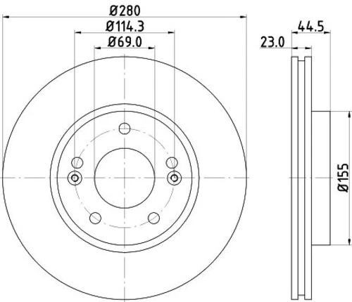 YAVUZSAN 18546 Fren Diski Ön İ30 12- / Ceed 12- 5 Bijon Havalı 280×23×69 5 Bijon ürün görseli 1