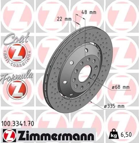 Zimmermann 100.3341.70 Fren Diski Arka Sol Audi A6 04-05 4b3615601c ürün görseli 1