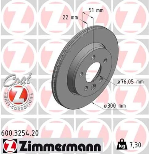 Zimmermann 600.3254.20 Fren Diski Amarok 3.0 Tdı Crafter 2.0 Tdı 2016 2n0615601 ürün görseli 1