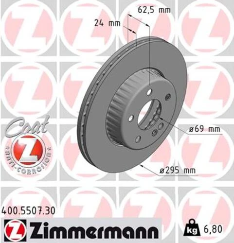 Zimmermann 400.5507.30 Fren Diski Ön Mercedes C-serisi W205 S205 C205 A205 A0004212412 ürün görseli 1