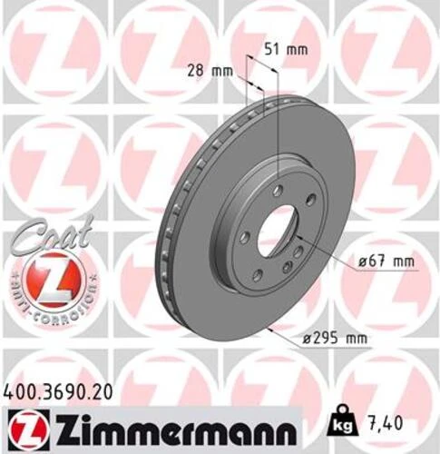 Zimmermann 400.3690.20 Fren Diski Ön Mercedes X117 C117 W176 W246 X156 A2464210112 ürün görseli 1