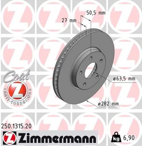 Zimmermann 250.1315.20 Ön Fren Disk Ayna Focus Iv 17 Jx611125aeb ürün görseli 1