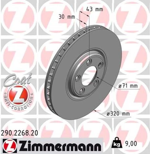 Zimmermann 290.2268.20 Fren Diski Ön Jaguar S-type 2 X200 Xj X350 X358 C2c8354 ürün görseli 1