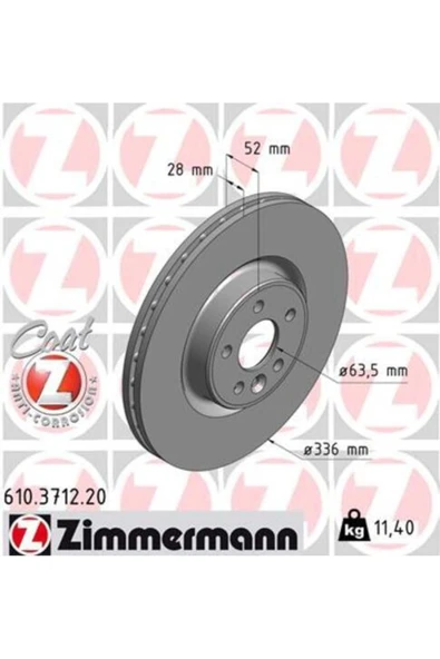 610.3712.20 Ön Fren Disk Aynası Havalı Volvo S60 Iı 10 15 S80 Iı 06 V60 I 11 15 V70 Iıı 0 ürün görseli 1