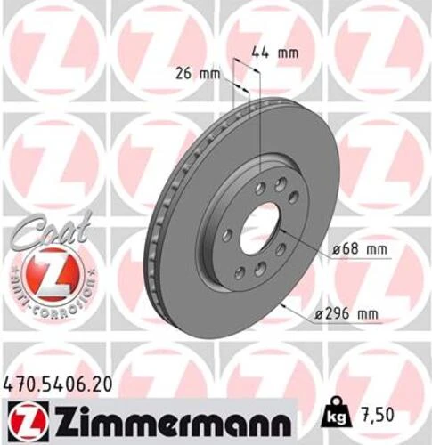 Zimmermann 470.5406.20 Ön Fren Diski Renault Megane Iv-talisman 0986479f05-df6546 402062000r ürün görseli 1