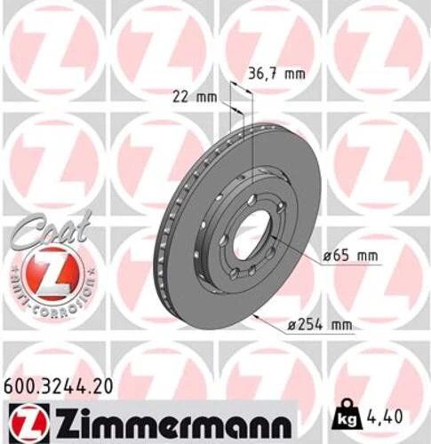 Zimmermann 600.3244.20 Fren Disk 6r0615601a ürün görseli 1