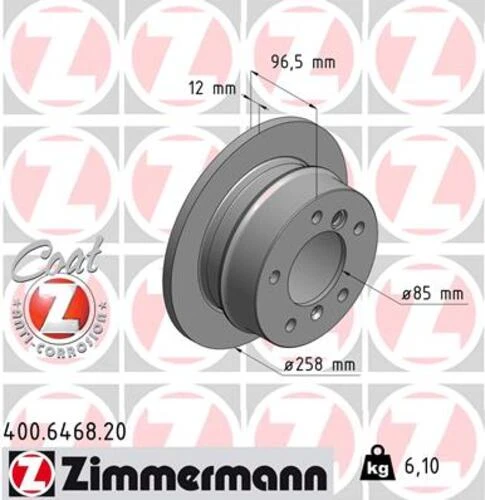 Zimmermann 400.6468.20 Fren Diski Arka Mercedes W463 B901 B904 Volkswagen Lt 28-35-46 A9014230812 ürün görseli 1