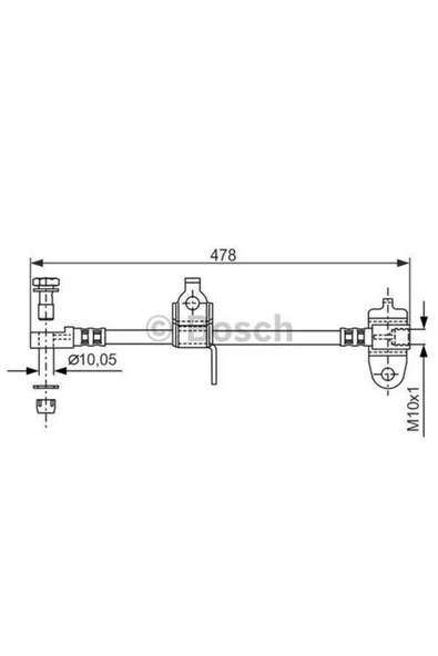Bosch 1987481070  Fren Hortumu Sağ Ön 478mm ürün görseli 1