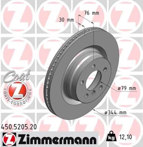 Zimmermann 450.5205.20 Fren Diski Ön Range Rover 3 Vogue L322 05 12 Sdb500181 ürün görseli 1