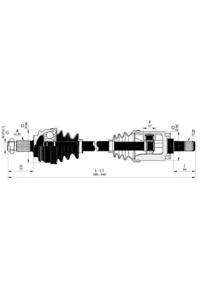 GKN 304495 Glanzer  Aks Sol Komple Bmw E53×5 3.0 4.4 4.6 4.8 00- ürün görseli 1