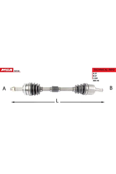 MGA 70739 AKS KOMPLE SOL- ABSLI - HYUNDAI TUCSON 04-10 42 OTOMATIK ürün görseli 1