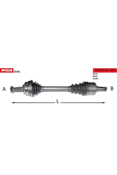 MGA 70109  Aks Sol Abssız Scudo / 806 Expert / Jumpy 1.9tdı Mıllı ürün görseli 1