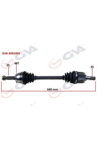 GVA 4491005 Komple Aks Sol Accent Era 06-12 1.4gl-1.6 Gls Abs Li 48diş 640mm ürün görseli 1