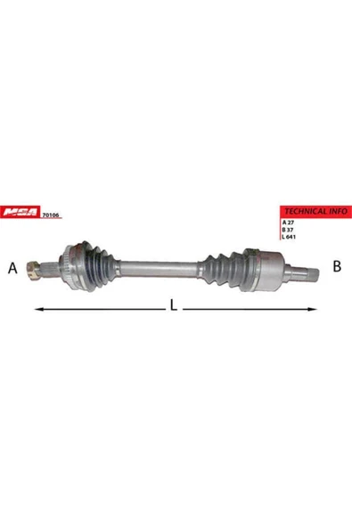 MGA 70106  Aks Sol Absli 48dıs Scudo / 806 Expert / Jumpy 1.9tdı ürün görseli 1