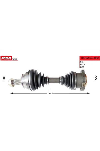 MGA 70163 Aks Sol Em ( Fıat : Albea Palıo 1.3jtd --06 )- ürün görseli 1