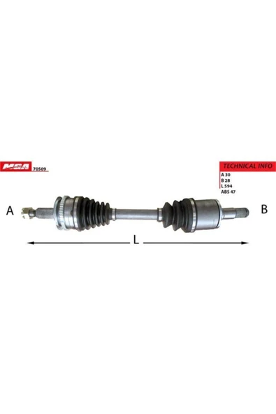 MGA 70509  Aks Sol Absli L200 06-11 2.5 Dıd 4wd Mt-at ürün görseli 1