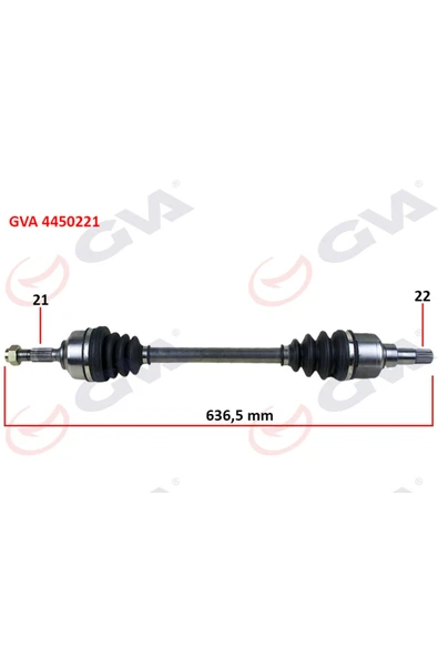 GVA 4450221 Komple Aks Sol C3 1.4 Hdı 02 70hp 636mm ürün görseli 1