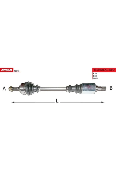 MGA 70313 - - AKS SOL ( CITROEN : C2 / C3 1.4IE 1.4HDI 8 VALF) ürün görseli 1