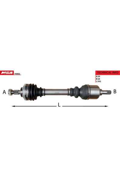 MGA 70902  Aks Sol Abs 206 04- 206 Gtı 1.6 Hdı Ew10j4 Komple ürün görseli 1