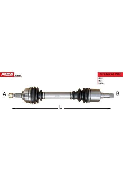 MGA 70896 - - AKS SOL KOMPLE  - ( CITROEN: C5 DW10ATED 2.0HDI 8V ES9J4S 3.0 24V 01-08) ürün görseli 1