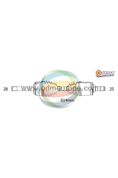 Odm MI88558 Ön Aks L200 96-07 2.4-2.5td-4wd Pajero Ii 90-00 2.5td Sol Komple (28x614x25) Mekanik ürün görseli 1