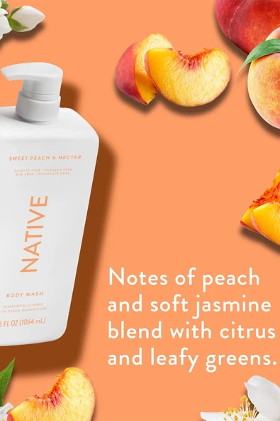 Native Sweet Peach & Nectar Vücut Şampuanı 1064ML - Resim 5
