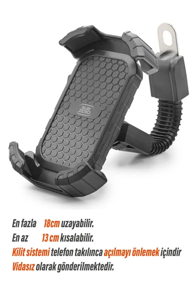 EXENAR Motosiklet Scooter Telefon Tutucu 360 Derece Dönebilen Dikiz Aynası Bağlantılı ürün görseli 1