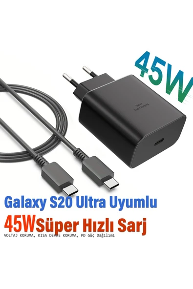 Subzero Samsung Galaxy S20 Ultra Uyumlu Şarj Aleti Süper Hızlı Şarj 45W ürün görseli 1