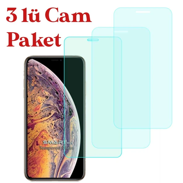 Apple iPhone 11 Pro Max / XS Max Temperli Kırılmaz Cam Ekran Koruyucu 3 lü Set ürün görseli 1